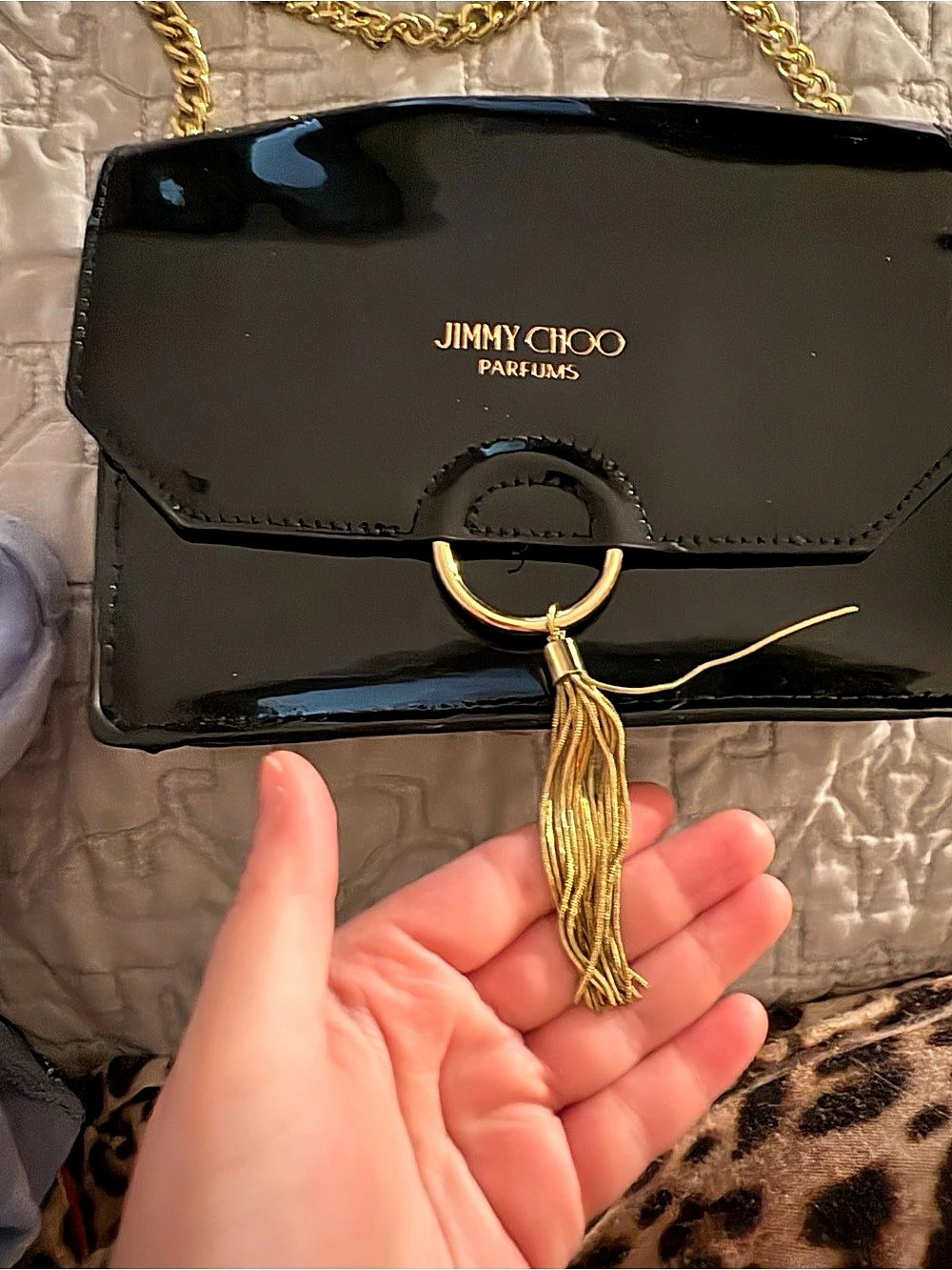 Gold Black Crossbody Bag